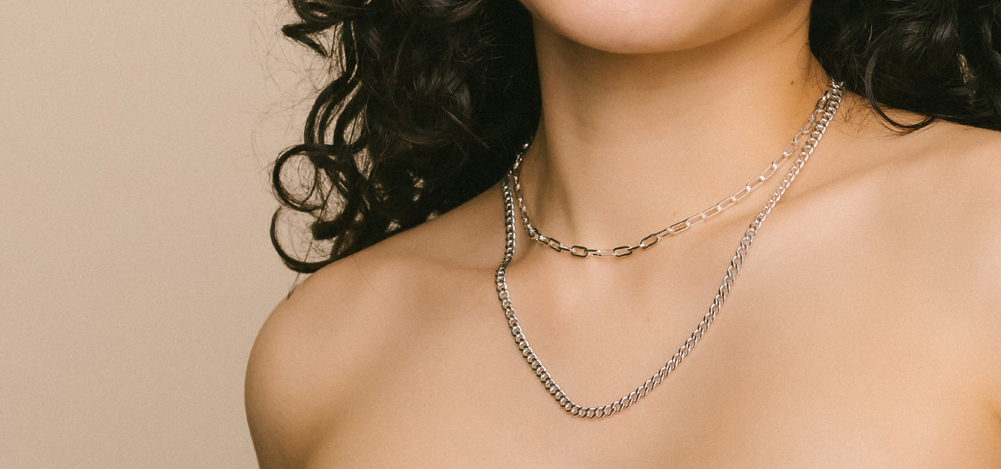 RIVA New York offers paper clip chain and curb chain necklaces and bracelets