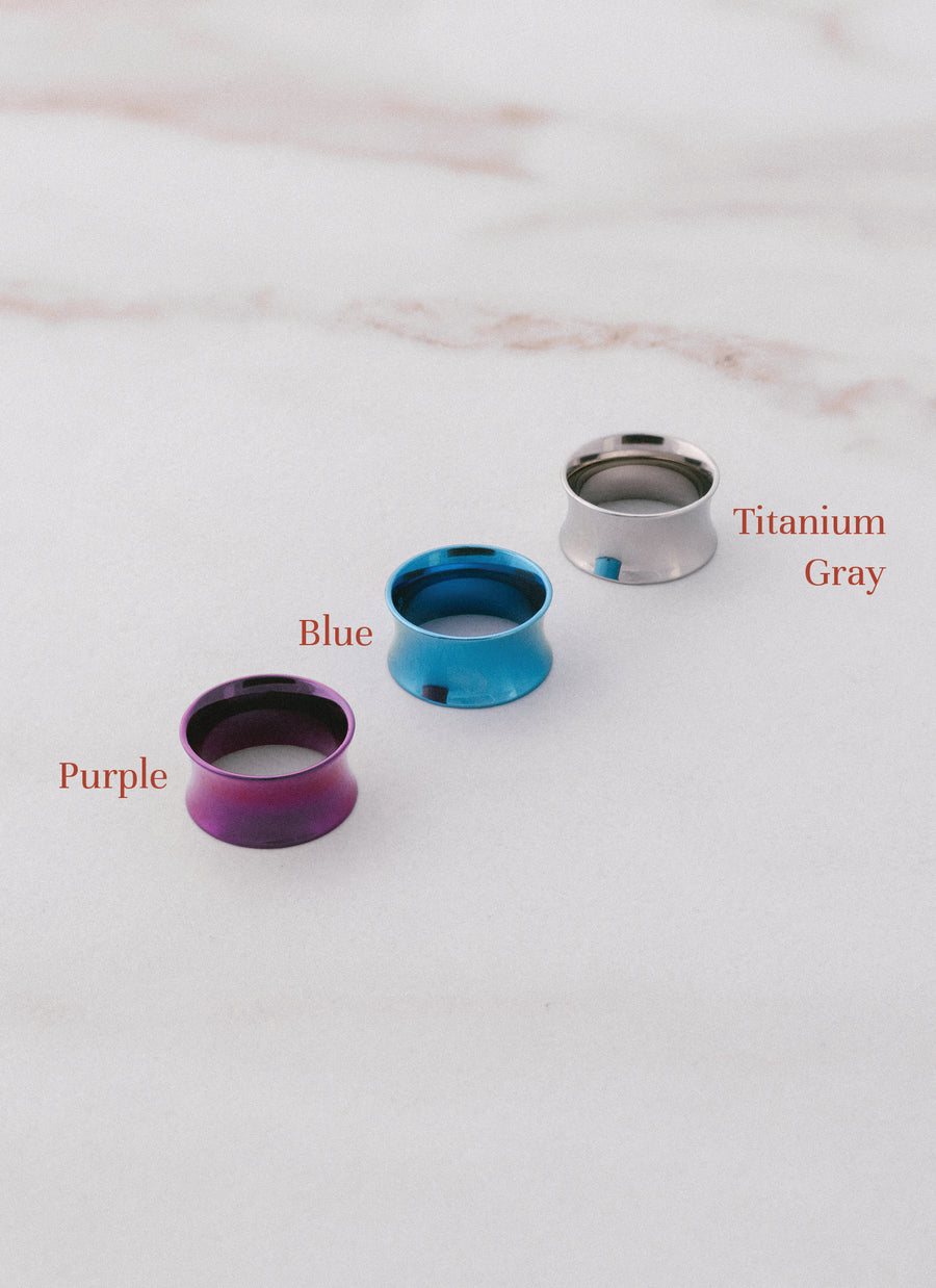 Double-Flared Titanium Tunnel for Stretched Ear