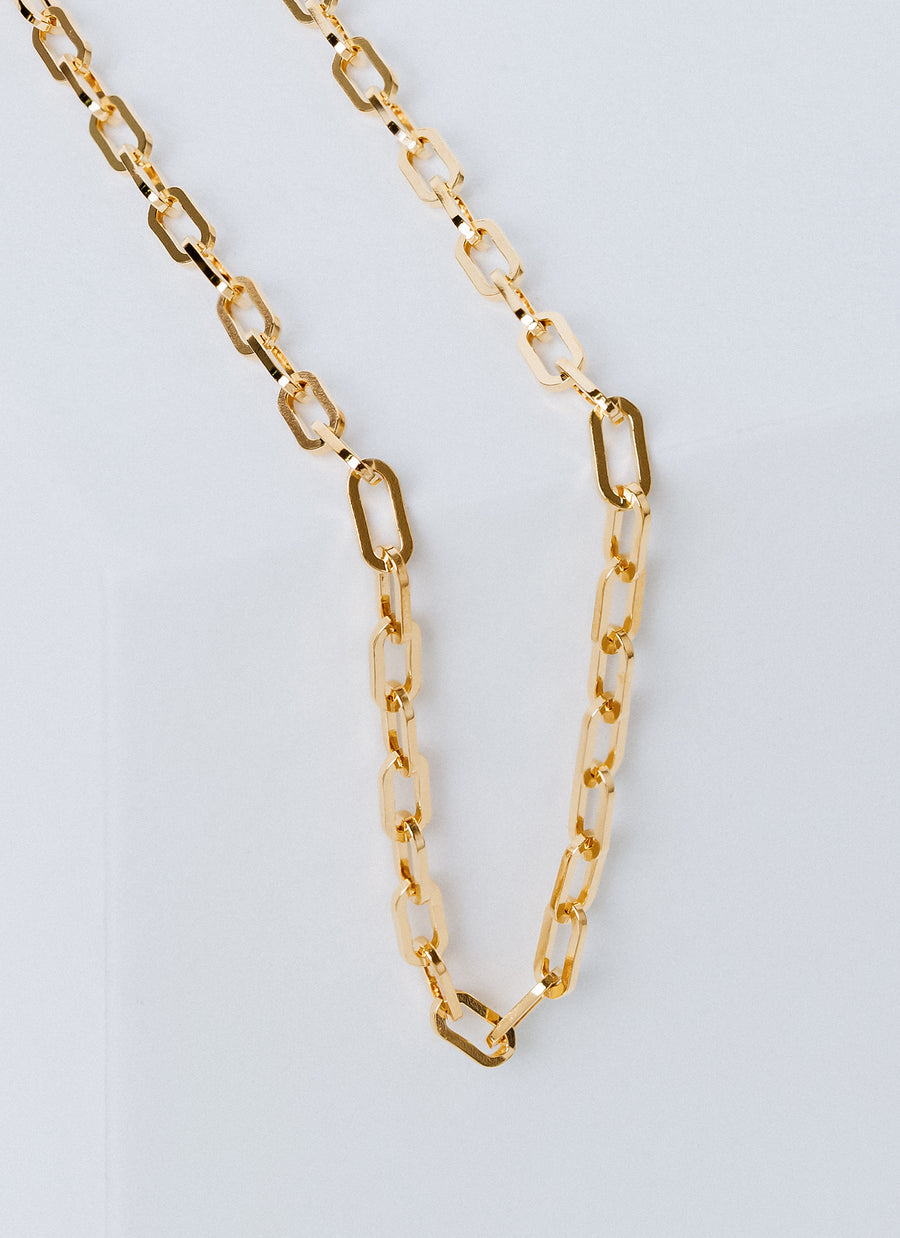 The Astor paper clip chain necklace from RIVA New York in gold vermeil, available in 5 lengths