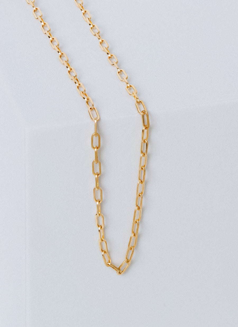 Chelsea delicate paper clip chain necklace from RIVA New York in 14K yellow gold (recycled gold)