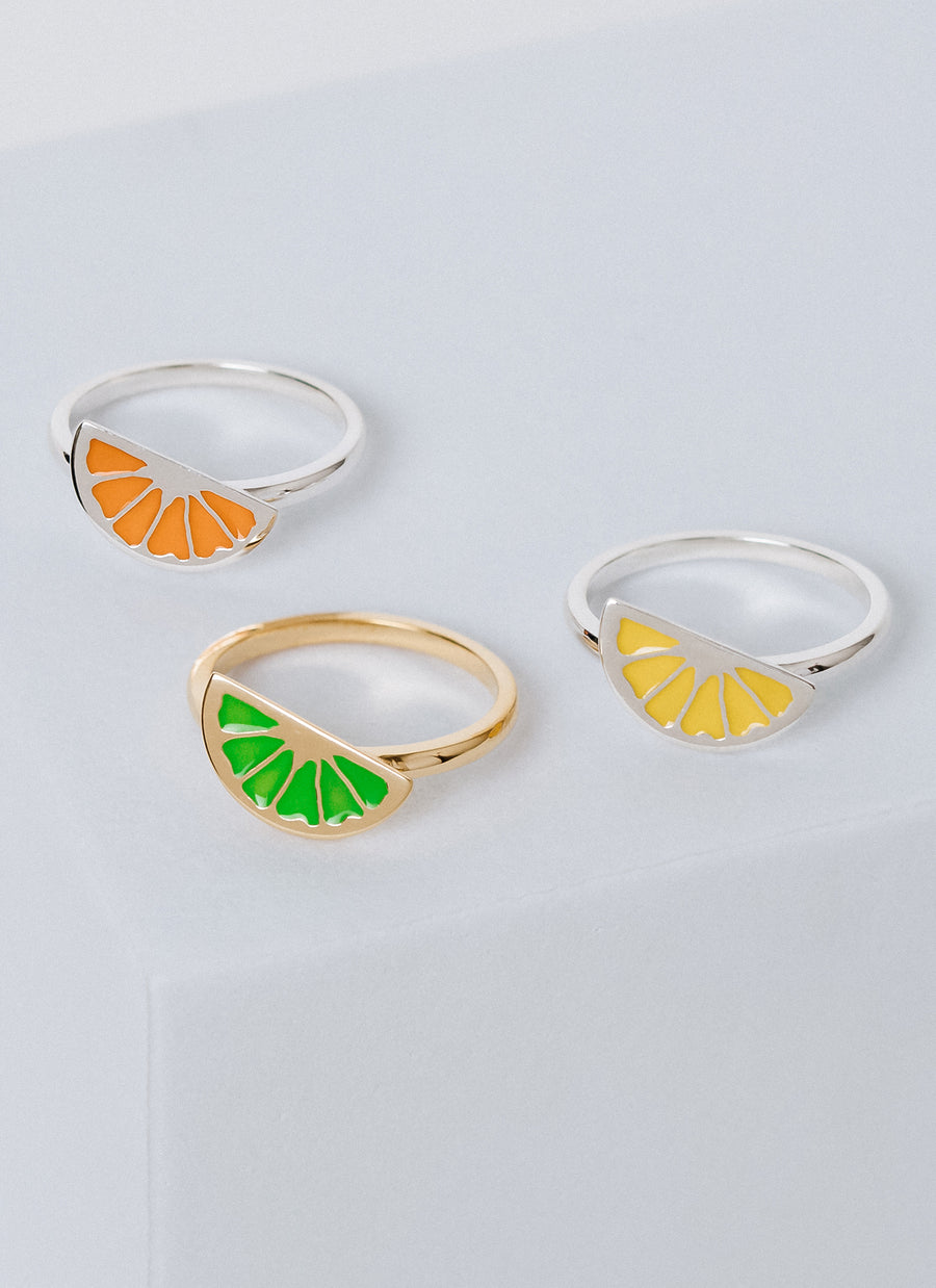 Citrus Wedge Rings from RIVA New York, available in silver, gold vermeil, and gold
