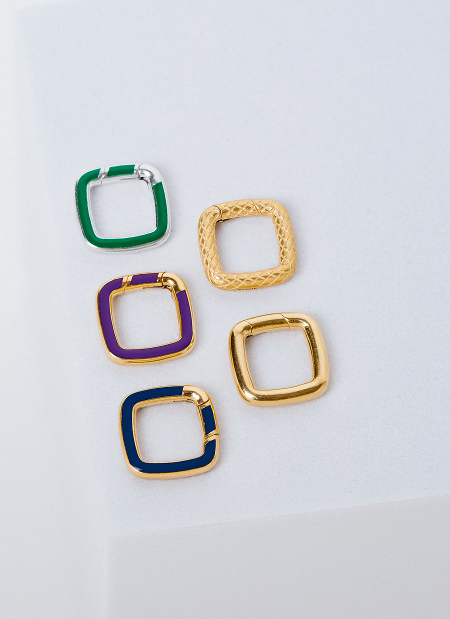 Cushion-shaped Invisible Clasps for jewelry, comes in plain, textured and enamel versions, only from RIVA New York