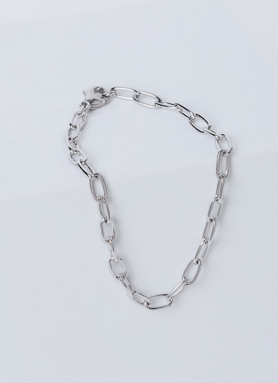 The Madison rounded paper clip chain bracelet in sterling silver, from RIVA New York