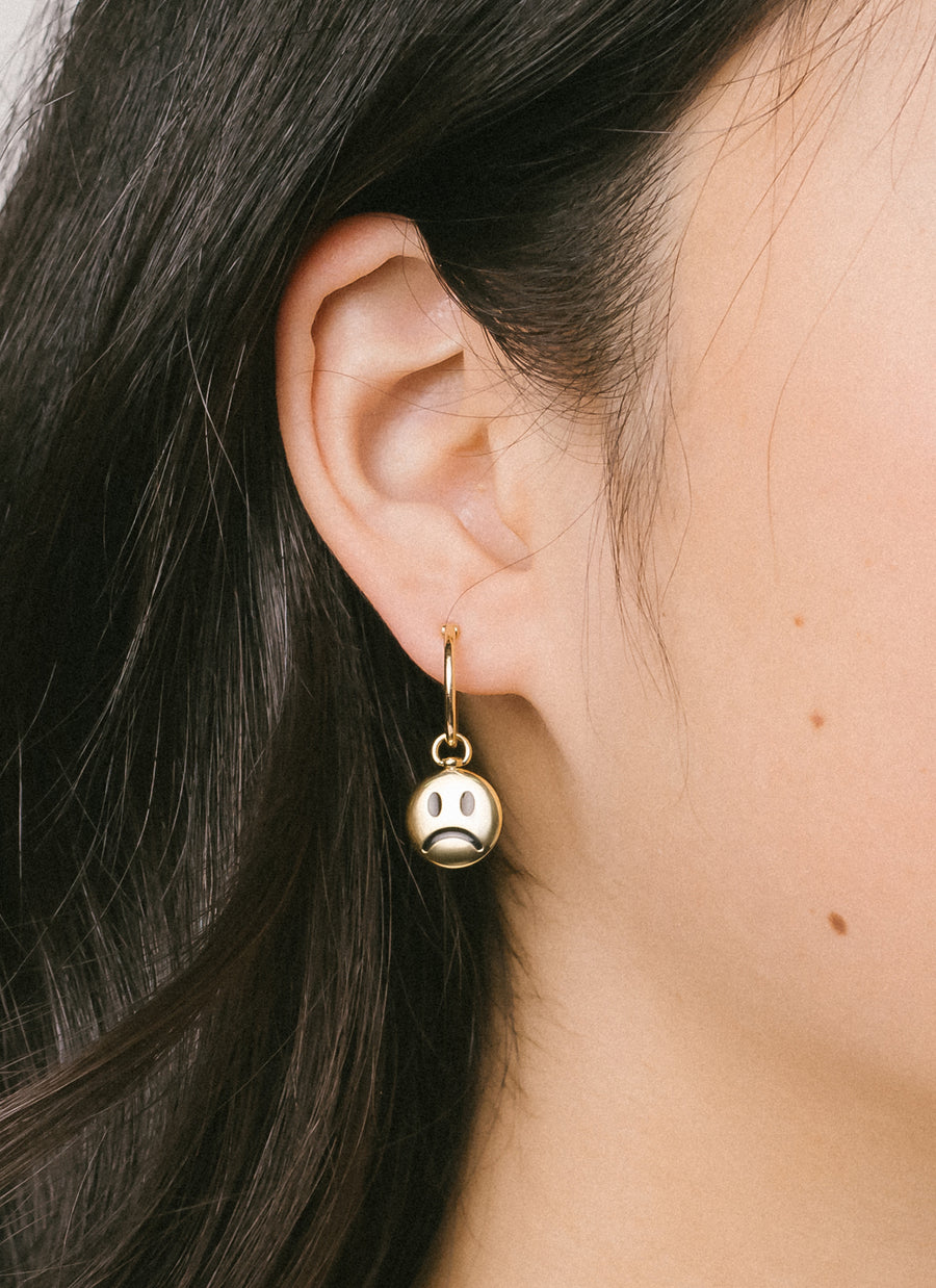 Moody Charm from RIVA New York, shown here as earring dangle (attached to Midi Hoop earrings)