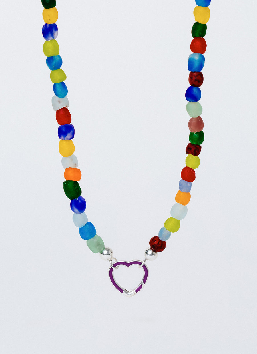 The Luna multicolor glass bead choker from RIVA New York, shown here with an Invisible Clasp (Invisible Clasp not included in listing price)