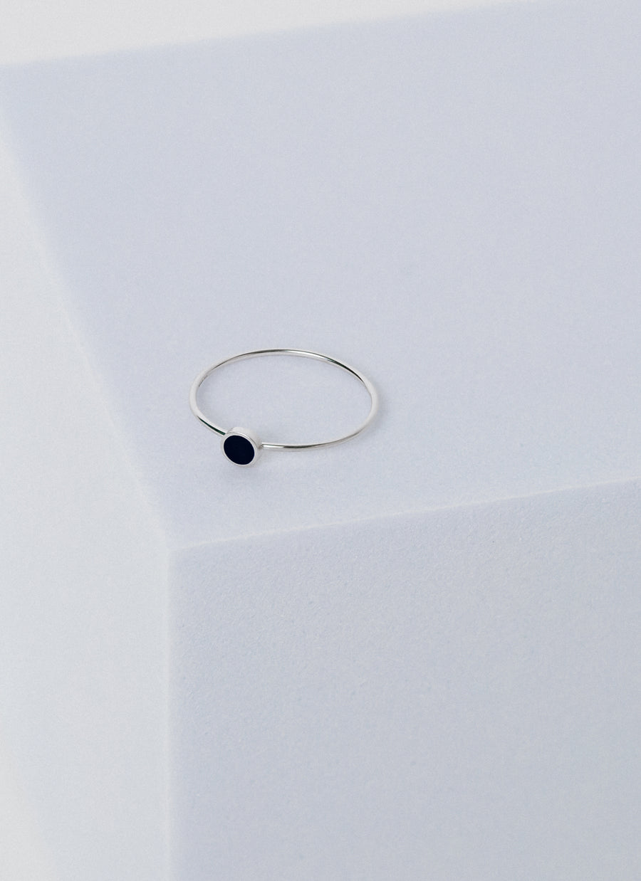 Enamel Accent Stacker Ring from RIVA New York, in sterling silver with black enamel