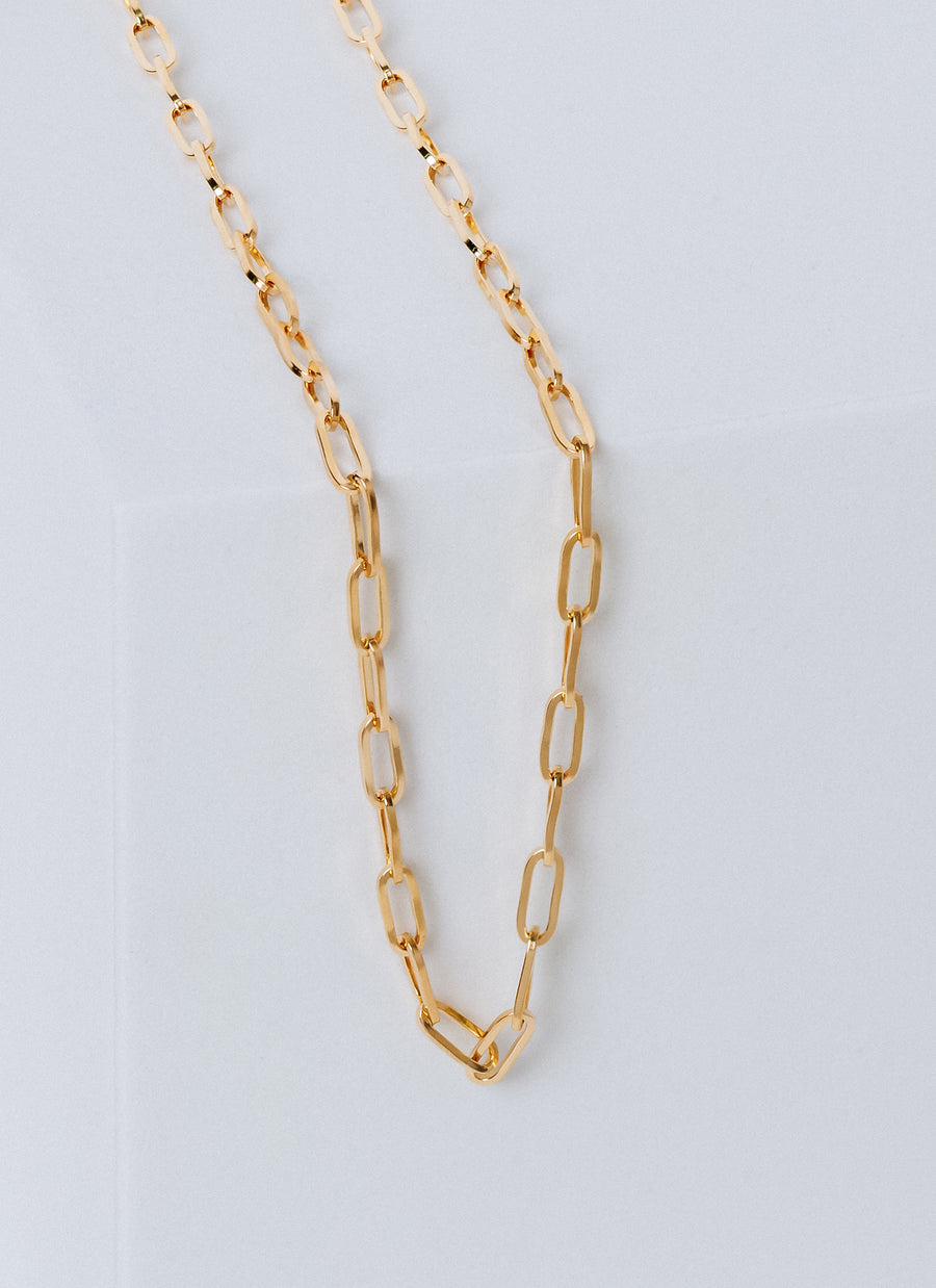 SoHo paper clip chain necklace from RIVA New York in 14K yellow gold (recycled gold)