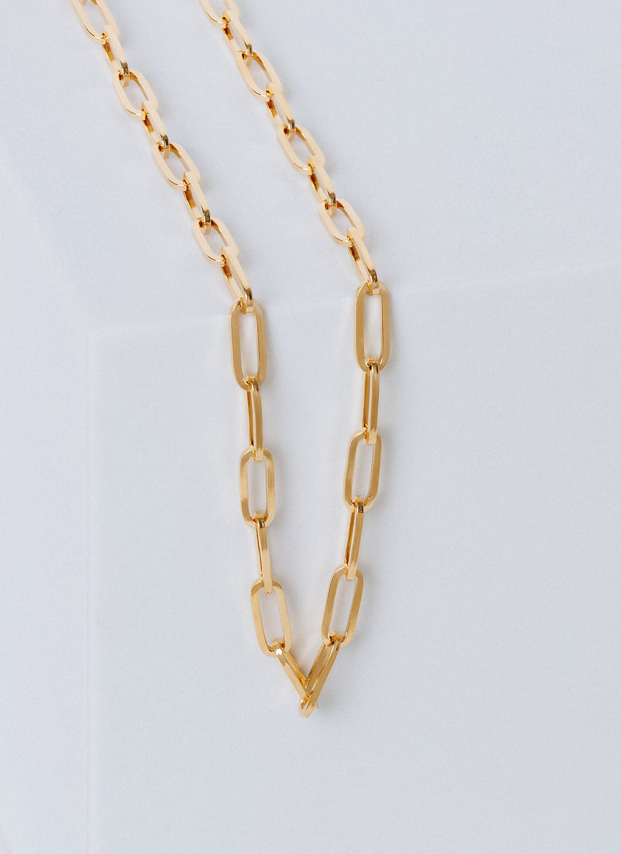 Tribeca paper clip chain necklace from RIVA New York in 14K recycled yellow gold