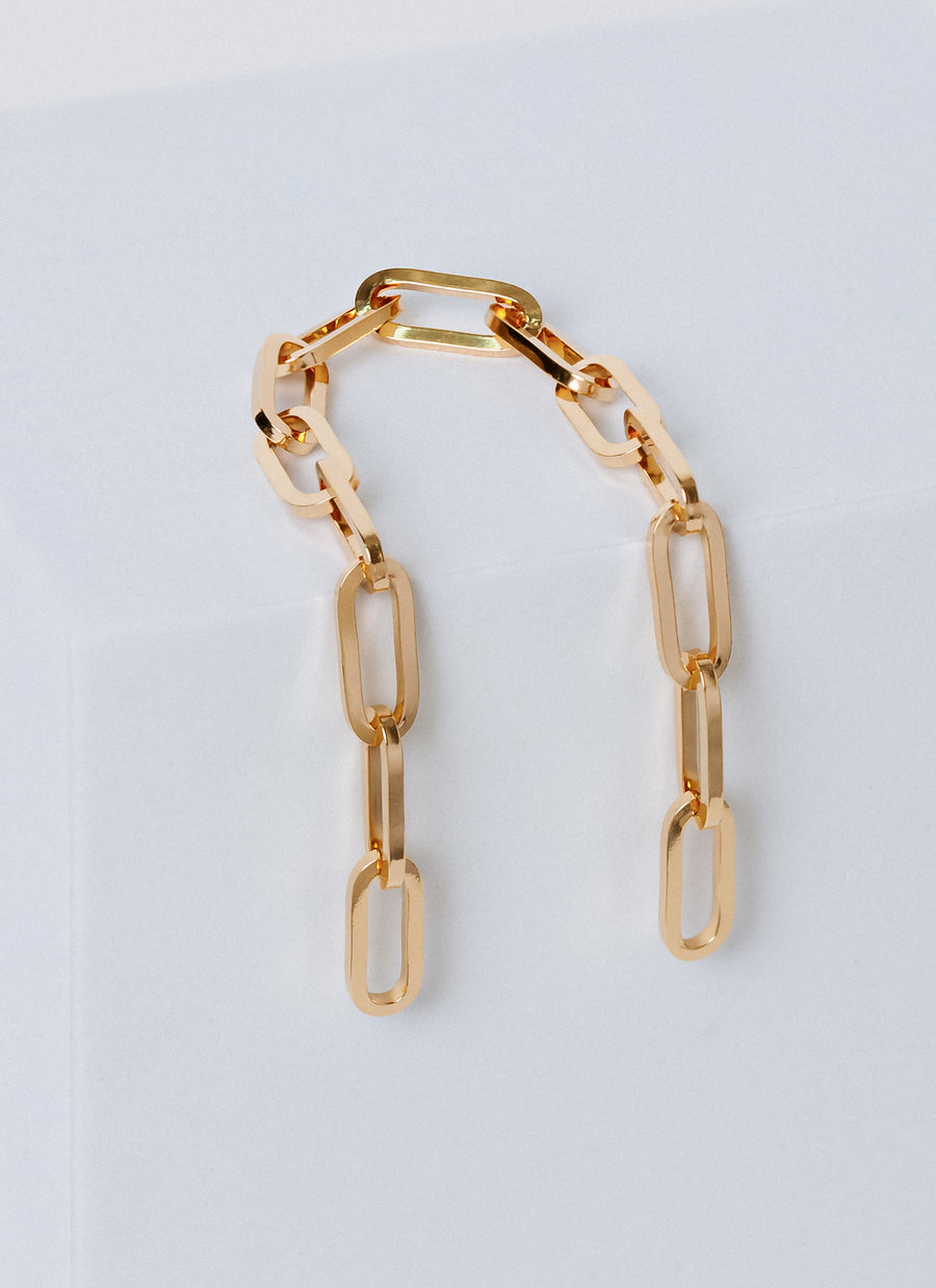 Wall Street paper clip chain bracelet in recycled yellow gold 14K, from RIVA New York